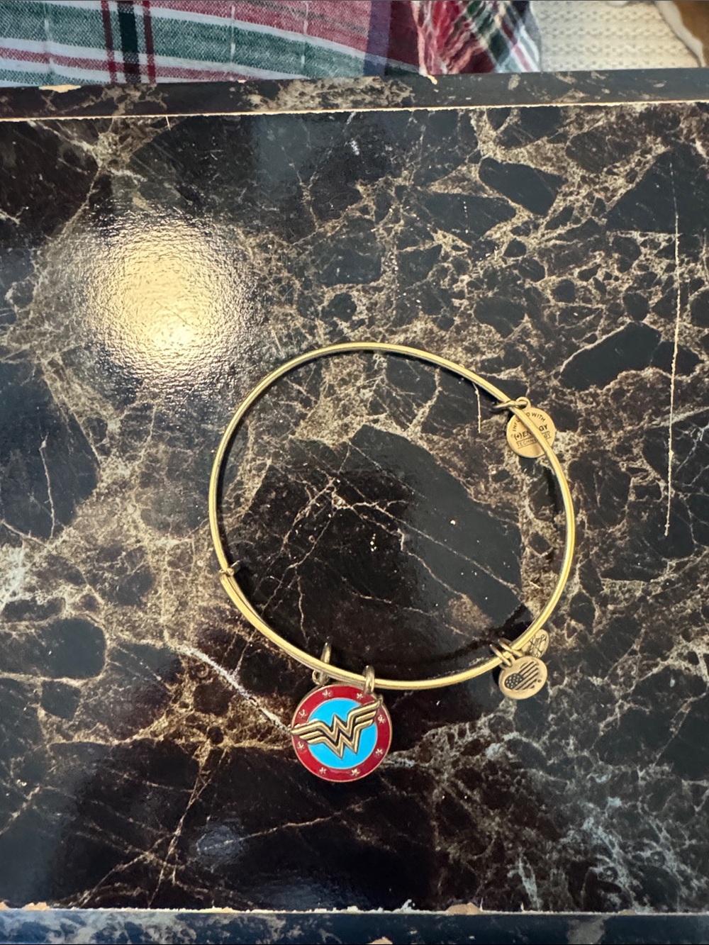 Wonder Woman Gold-Tone Charm Bangle Bracelet - Alex and Ani Style